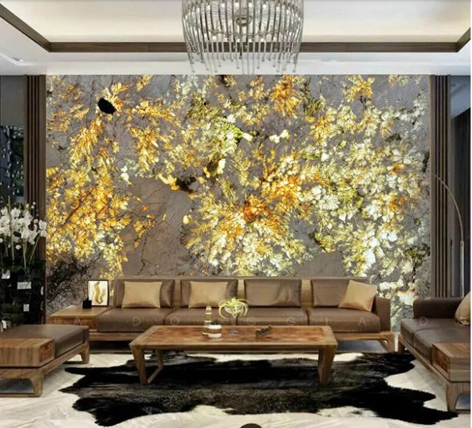 tranh đá onyx xuyên sáng ốp sau ghế sofa